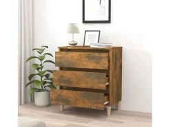 Aparador de roble ahumado 60x35x69 cm Madera de ingeniería