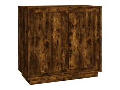 Aparador de roble ahumado 80x34x75 cm madera de ingeniería