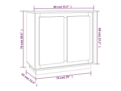 Aparador de roble ahumado 80x34x75 cm madera de ingeniería
