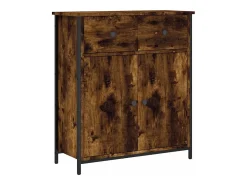 Aparador de roble ahumado 70x30x80 cm madera de ingeniería