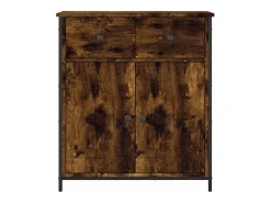 Aparador de roble ahumado 70x30x80 cm madera de ingeniería