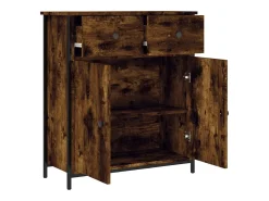 Aparador de roble ahumado 70x30x80 cm madera de ingeniería