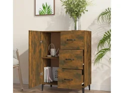 Aparador de roble ahumado 69,5x34x90 cm madera de ingeniería