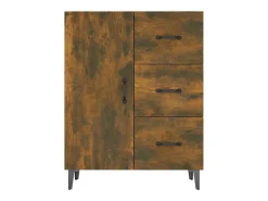 Aparador de roble ahumado 69,5x34x90 cm madera de ingeniería