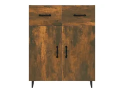 Aparador de roble ahumado 69,5x34x90 cm madera de ingeniería