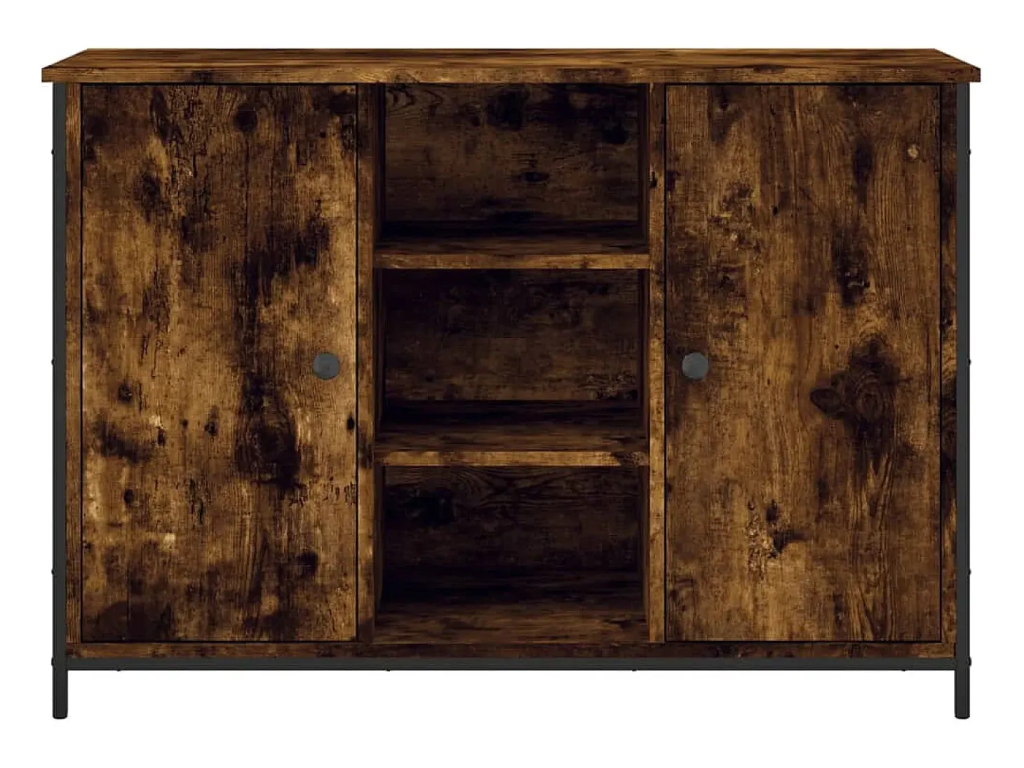 Aparador de roble ahumado 100x35x70 cm madera de ingeniería