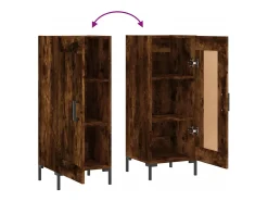 Aparador de roble ahumado 34,5x34x90 cm Madera de ingeniería