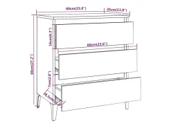 Aparador de roble ahumado 60x35x69 cm Madera de ingeniería