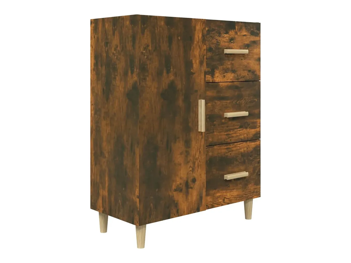Aparador de roble ahumado 69,5x34x90 cm madera de ingeniería