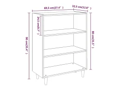 Aparador de roble ahumado 69,5x32,5x90 cm Madera de ingeniería
