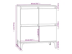 Aparador de roble ahumado 60x35x70 cm Madera de ingeniería