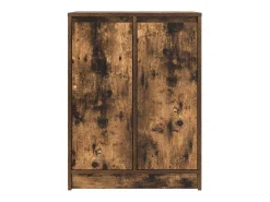 Aparador de roble ahumado 57x34x76 cm madera de ingeniería