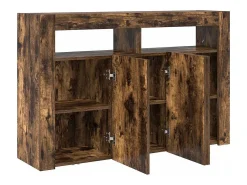 Aparador de roble ahumado de madera de ingeniería 116 x 30 x 75 cm