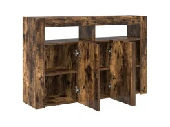 Aparador de roble ahumado de madera de ingeniería 116 x 30 x 75 cm