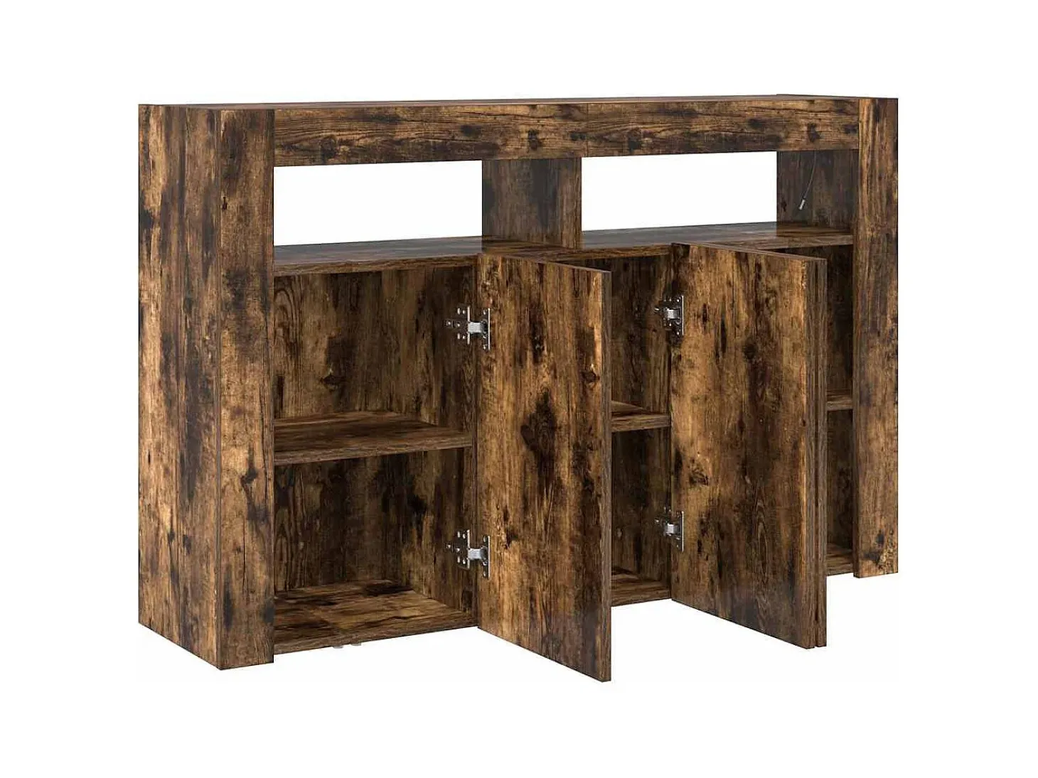 Aparador de roble ahumado de madera de ingeniería 116 x 30 x 75 cm