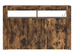 Aparador de roble ahumado de madera de ingeniería 116 x 30 x 75 cm