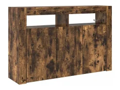 Aparador de roble ahumado de madera de ingeniería 116 x 30 x 75 cm