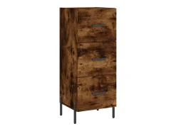 Aparador de roble ahumado 34,5x34x90 cm Madera de ingeniería