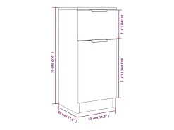 Aparador de roble ahumado 30x30x70 cm Madera de ingeniería