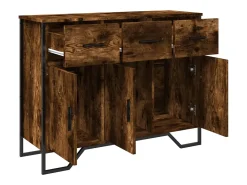 Aparador de roble ahumado 97x32,5x74,5 cm madera de ingeniería