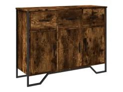 Aparador de roble ahumado 97x32,5x74,5 cm madera de ingeniería
