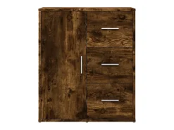 Aparador de roble ahumado 60x31x70 cm madera de ingeniería