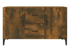 Aparador de roble ahumado 100x36x60 cm madera de ingeniería