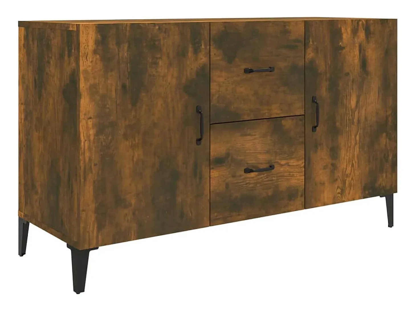 Aparador de roble ahumado 100x36x60 cm madera de ingeniería