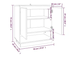 Aparador de roble ahumado 70x41x75 cm Madera de ingeniería