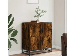 Aparador de roble ahumado 68x35x76 cm madera de ingeniería