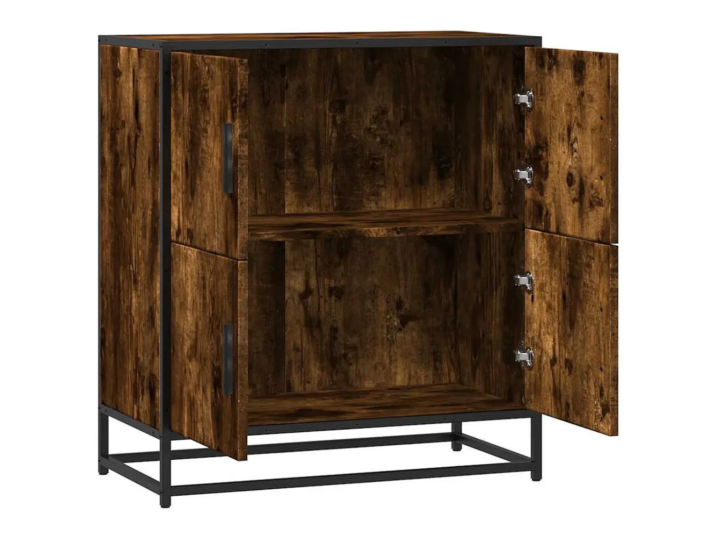 Aparador de roble ahumado 68x35x76 cm madera de ingeniería