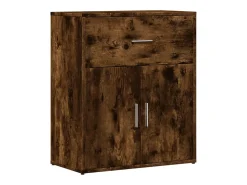 Aparador de roble ahumado 60x31x70 cm madera de ingeniería
