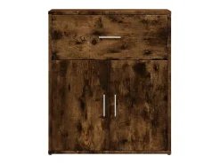 Aparador de roble ahumado 60x31x70 cm madera de ingeniería