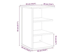 Aparador de roble artesanal 35x35x55 cm madera de ingeniería