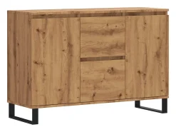 Aparador de roble artesanal 104x35x70 cm madera de ingeniería