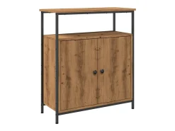 Aparador de roble artesanal 70x30x80 cm madera de ingeniería