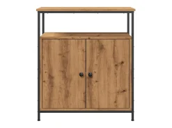 Aparador de roble artesanal 70x30x80 cm madera de ingeniería