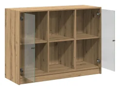 Aparador de roble artesanal 102x37x75,5 cm madera de ingeniería