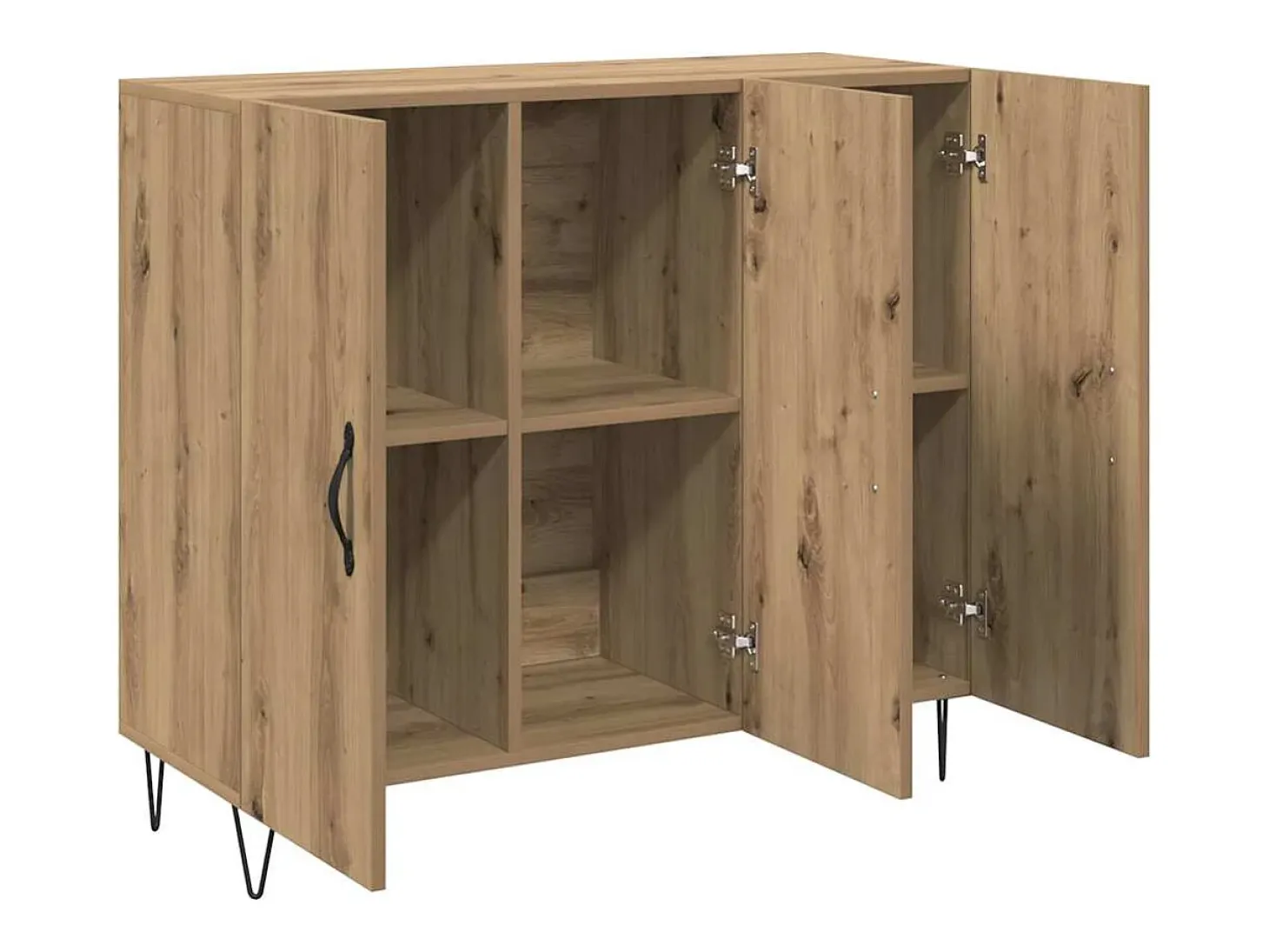 Aparador de roble artesanal 90 x 34 x 80 cm Madera de ingeniería