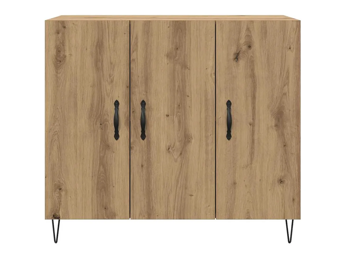 Aparador de roble artesanal 90 x 34 x 80 cm Madera de ingeniería