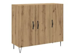 Aparador de roble artesanal 90 x 34 x 80 cm Madera de ingeniería