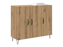 Aparador de roble artesanal 90 x 34 x 80 cm Madera de ingeniería