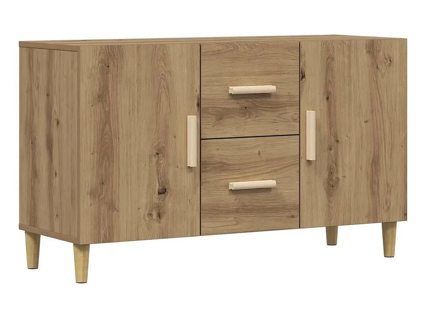 Aparador de roble artesanal 100x36x60 cm madera de ingeniería