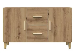 Aparador de roble artesanal 100x36x60 cm madera de ingeniería