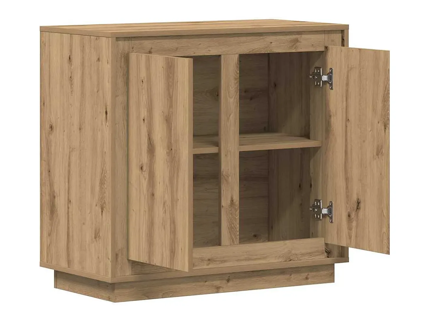Aparador de roble artesanal 80x34x75 cm Madera de ingeniería