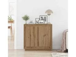 Aparador de roble artesanal 80x34x75 cm Madera de ingeniería