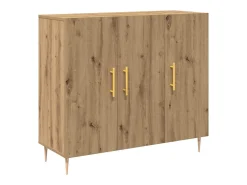 Aparador de roble artesanal 90x34x80 cm Madera de ingeniería