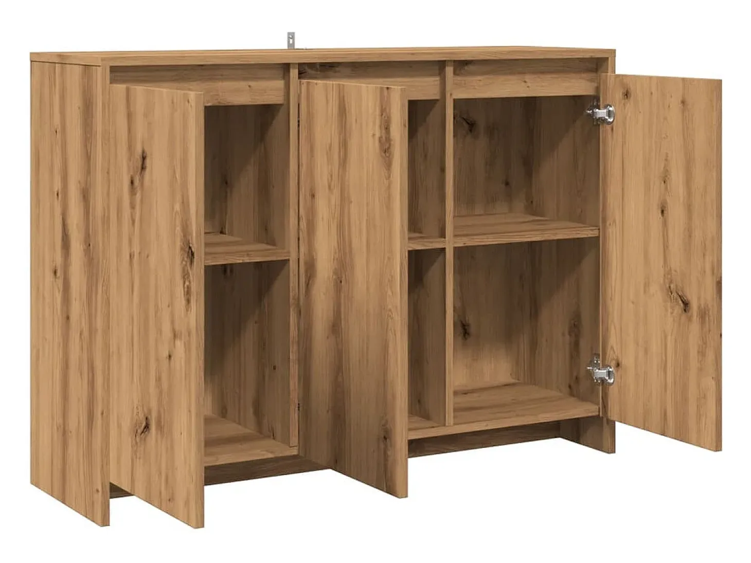 Aparador de roble artesanal 102x33x75 cm madera de ingeniería