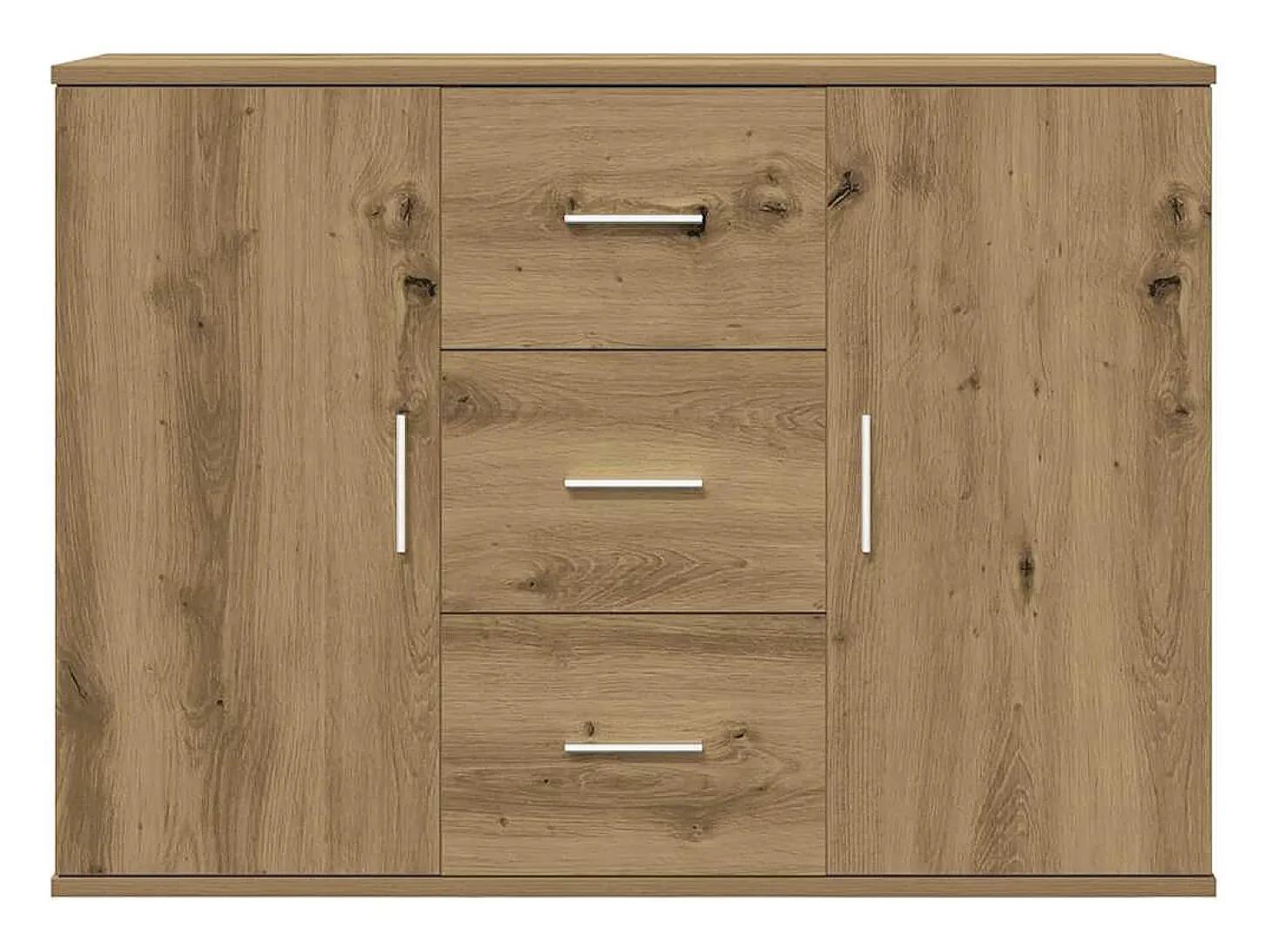 Aparador de roble artesanal 90x29,5x65 cm madera de ingeniería