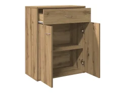 Aparador de roble artesanal 60x30x75 cm madera de ingeniería